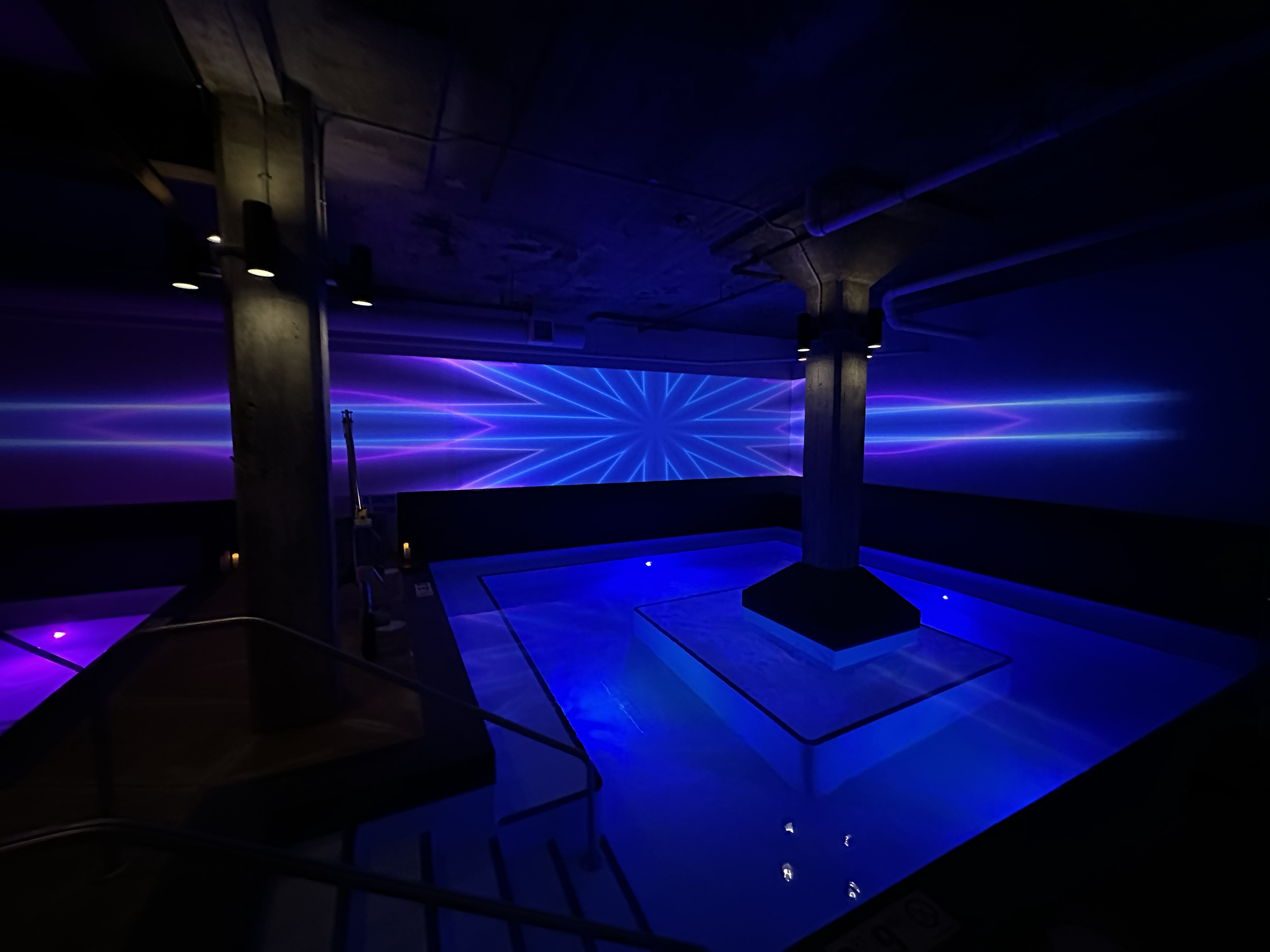 Geometric light projection at Watershed Spa